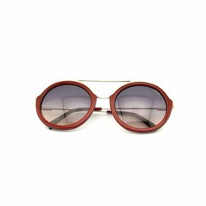 Emilio Pucci red with gold speckled glitter, circular, oversized sunglasses